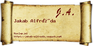 Jakab Alfréda névjegykártya