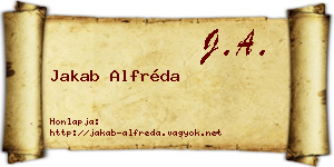 Jakab Alfréda névjegykártya